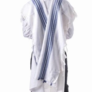 טלית ברקת – פסי כחול, תכלת וכסף » משכן התכלת